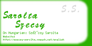 sarolta szecsy business card